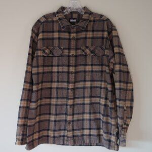Patagonia Shirt Mens L Plaid Long Slv Fjord Flannel M-weight Organic Lumberjack